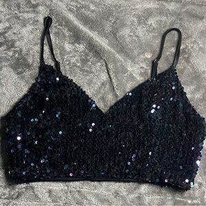 Forever 21 Black Sequin Top